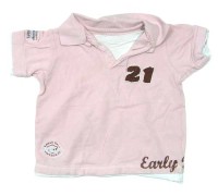 Růžové tričko s číslem a nápisem a límečkem zn. Early Days