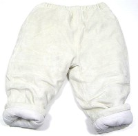 Béžové sametové zateplené kalhoty