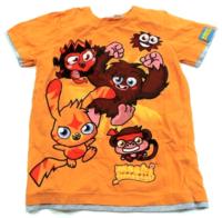 Oranžové tričko s příšerkami zn. Duck&Dodge 