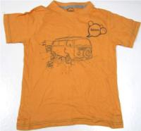 Oranžové tričko s autem zn.Rebel