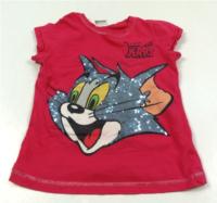 Malinové tričko s Tom&Jerry zn. George
