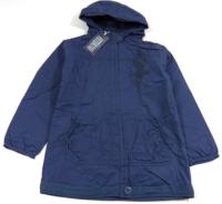 Outlet - Tmavomodrý plátěný jarní kabátek s kapucí zn. Futurino