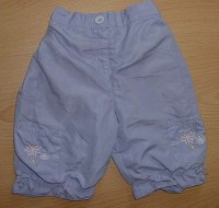 Světlefialové šusťákové capri kalhoty s výšivkou zn. Early Days
