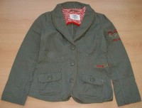 Khaki plátěný kabátek s nápisem zn. H&M vel. 9/10 let