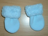 Světlemodré fleecové rukavičky s kožíškem zn. Mini Mode