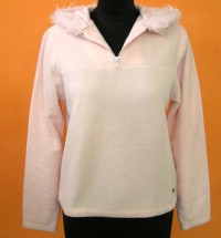 Dámská růžová fleecová bunda s kapucí 