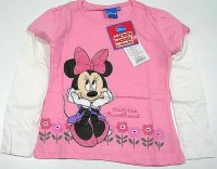 Outlet - Světlerůžovo-bílé triko s Minnie zn. Disney