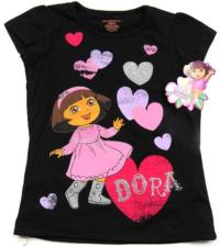 Outlet - Černé tričko s Dorou zn. Nickelodeon