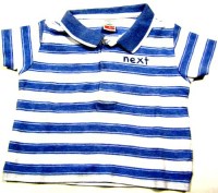 Modro-bílé pruhované tričko s límečkem zn. Next