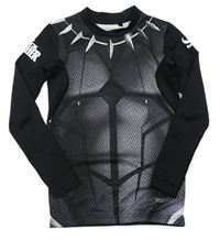 Černo-tmavošedé vzorované funkční triko - Black Panther zn. Sondico