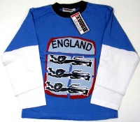 Outlet - Modro-bílé triko s nášivkami England vel. 11/12 let