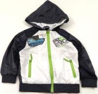 Outlet - Bílo-tmavomodrá šusťáková bunda s kapucí zn. Pro Evolution