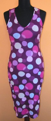 Dámské fialové letní šaty se vzory vel. 38