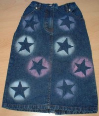 Modrá riflová sukýnka s hvězdičkami