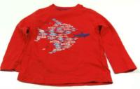 Červené triko s rybičkami zn. Cherokee