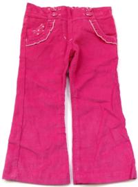 Outlet - Růžové manžestrové kalhoty zn. Bhs