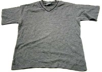 Šedé tričko s černým lemem - vel. 134 cm