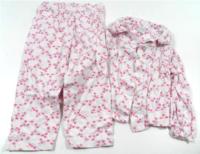 Růžové pyžamo s kytičkami 