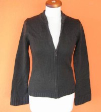 Dámský hnědý pletený propínací svetr vel.  38
