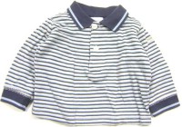 Modro-bílé pruhované triko s límečkem