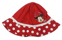Červený klobouk s Minnie a puntíky zn. Disney vel.92-116
