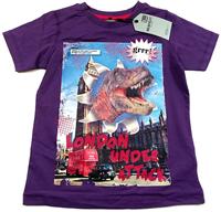Nové - Fialové tričko s dinosaurem zn. Respect 