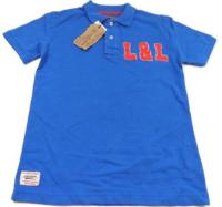 Outlet - Modré polo tričko s nápisem zn. Life and Legend