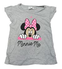 Šedé melírované tričko s Minnie zn. Disney