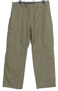 Pánské béžové šusťákové outdoorové kalhoty s kapsami zn. Mountain Warehouse vel. 34