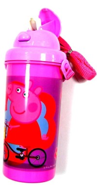 Outlet - Fialovo-růžová plastová láhev na pití s Pepinou