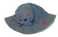 Modrý riflový klobouk s kočičkou zn. Next