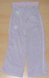 Fialové sametové kalhoty s číslem zn.Cherokee vel. 134