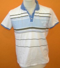 Pánské bílo-modré pruhované tričko s límečkem zn. Tommy Hilfiger