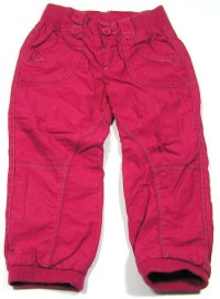 Růžové plátěné oteplené 7/8 kalhoty zn.Cherokee