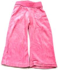 Růžové sametové kalhoty s kytičkou zn. Early Days