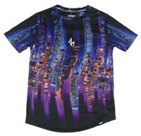Černo-fialovo-modré sportovní tričko s potiskem zn. Sonneti