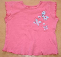Růžové tričko s motýlky