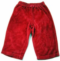 Červené sametové kalhoty s mašličkou zn. Disney