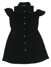Černé šaty s volánkem zn. Primark