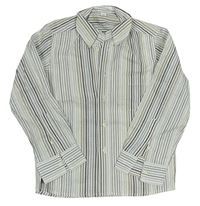 Bílo-šedo-béžová pruhovaná košile zn. Terre Bleue