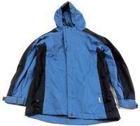 Modro-tmavomodrá šusťáková jarní outdoor bundička s kapucí zn. Peter Storm