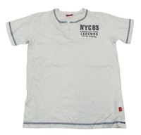 Bílé tričko s nápisem a knoflíky zn. CFL