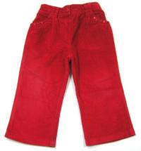 Červené sametovo/riflové kalhoty s flitry zn. George
