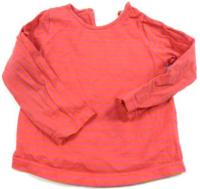 Růžovo-oranžové pruhované triko zn. Marks&Spencer