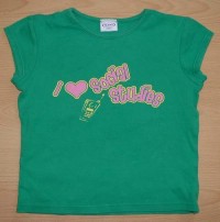 Zelené tričko s nápisem, vel. 12 let