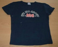 Tmavomodré tričko s nápisem vel- 11-12 let
