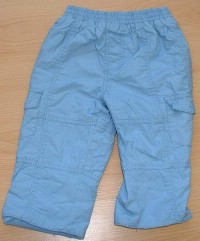 Modré plátěné oteplené kalhoty s kapsami zn. George