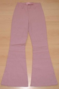 Růžové elastiské kalhoty vel. 9-10 let