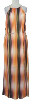 Dámské barevné žebrované midi šaty s provázkem v pase zn. River Island 