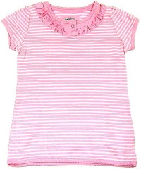 Outlet - Růžovo-bílé pruhované tričko zn. Tu vel. 12 let